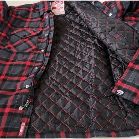 Dixxon Flannel Bell Helmets Collab Jacket Mens M Button Zip Up Work Wear Plaid - Picture 10 of 15
